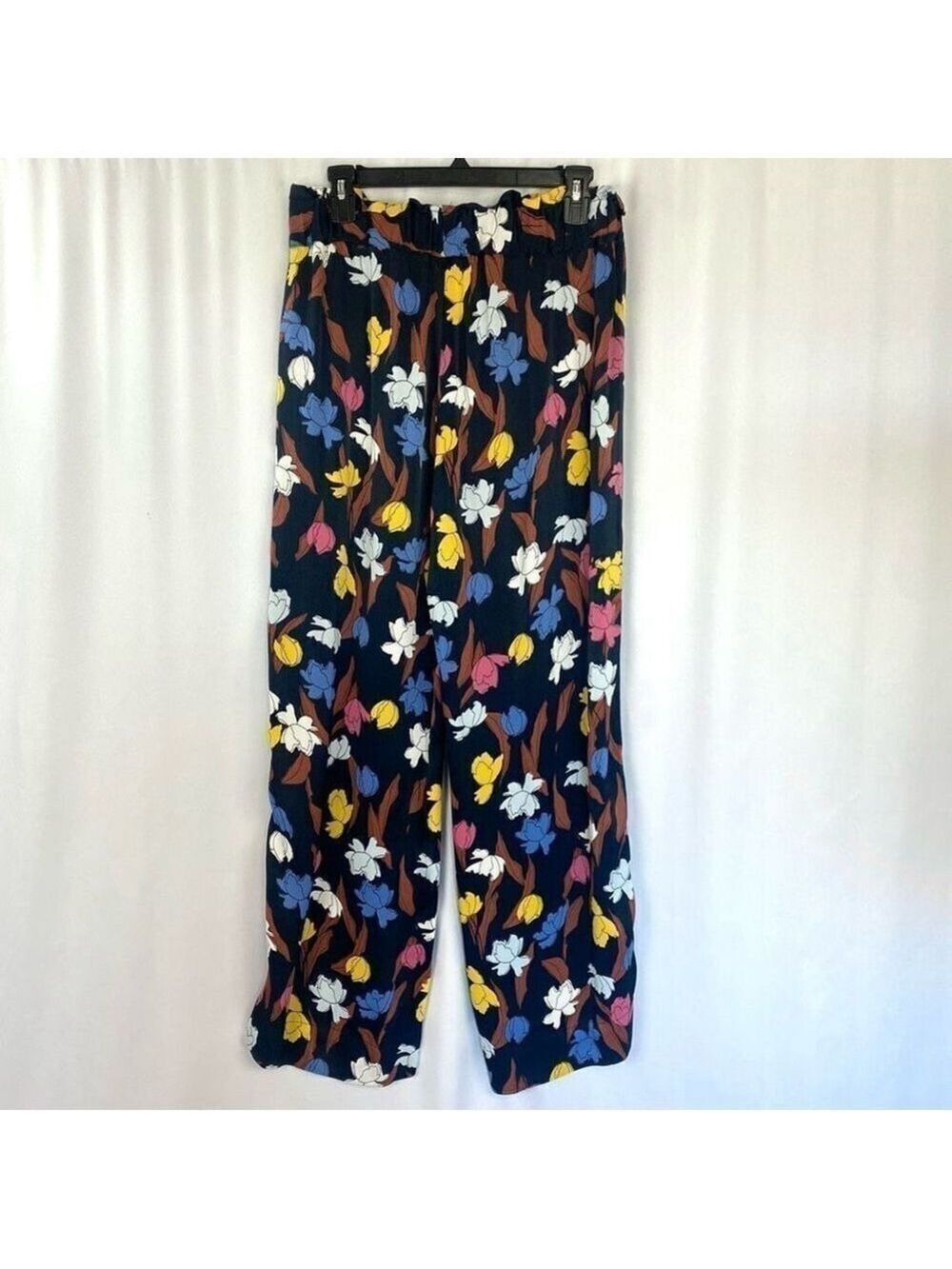 Just Floral Print Palazzo Wide Leg Pants Woman’s Sz Large Garden